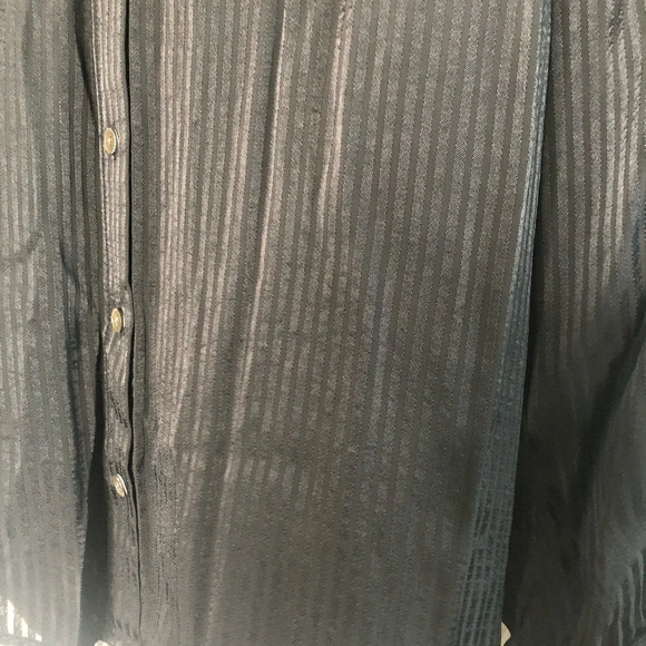 Rebecca Taylor Black Long Sleeve Shadow Stripe Blouse Size Small - Picture 4 of 9